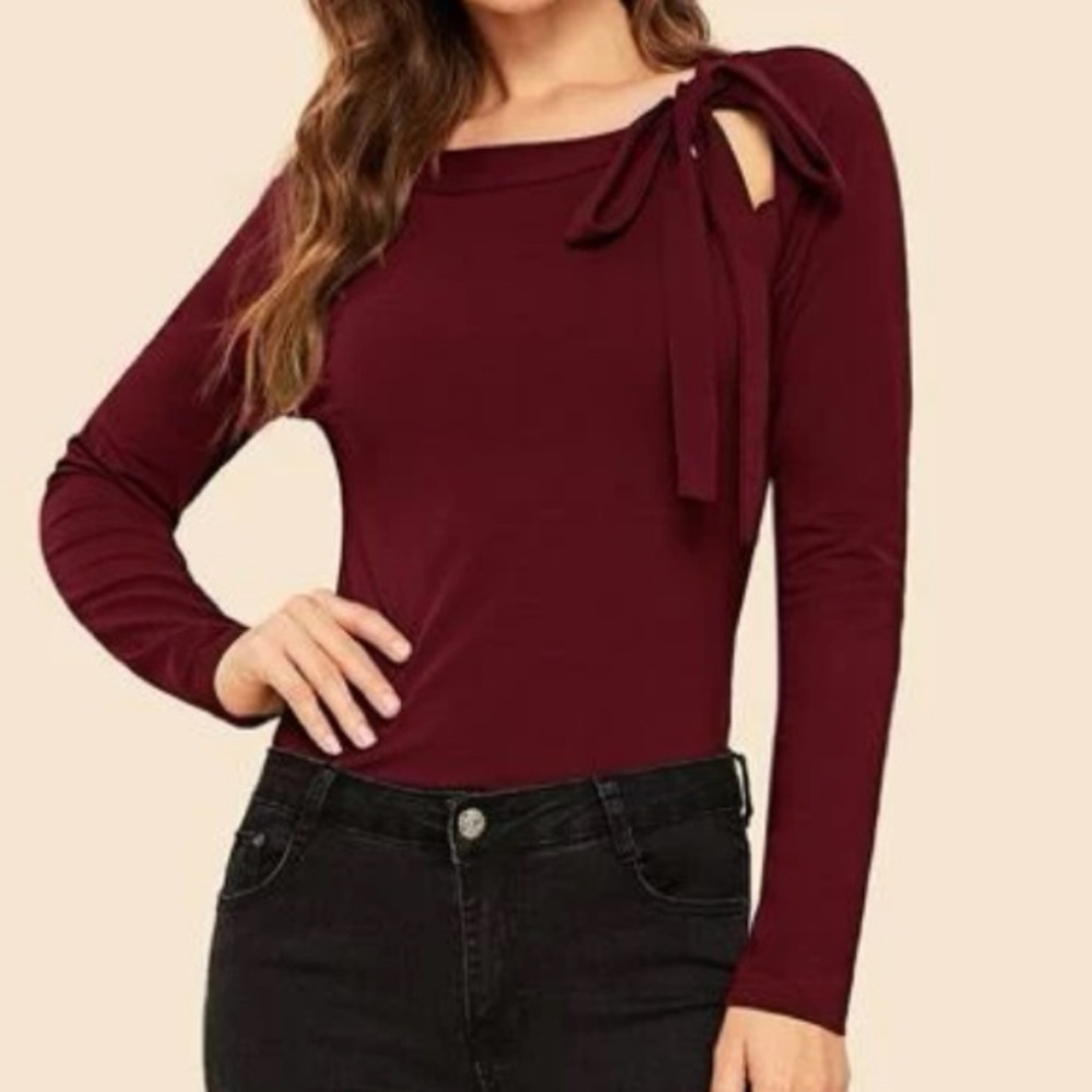 Blouse Top ❤️ Tie Accent Chic